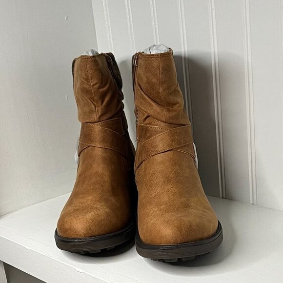 Lifestride Katie Side Zip Boot In Cognac Size 7.5 - Picture 1 of 7